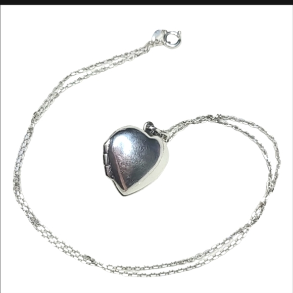 Dee Berkley Pure 925 Sterling Heart Locket Necklace Garnet Marcasite - Picture 7 of 8